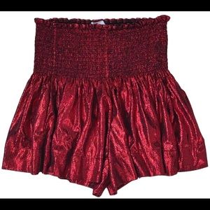 Queen of Sparkles Black/Red Swing Shorts SZ: MEDIUM.